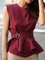 Summer Elegant Flounce Solid Crew Neck Work Top