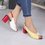Adjustable Buckle Chunky Heel Peep Toe Heels