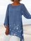 Vintage 3/4 Sleeve Floral-Print Crew Neck Blouse