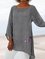Floral Summer Beach Crew Neck Linen Long Sleeve Tops