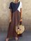 Crew Neck Women Summer Dresses Beach Casual Leather-Paneled Dresses