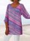 3/4 Sleeve Linen Floral-Print Blouses
