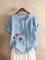 Short Sleeve Cartoon Floral Print Casual T-shirt