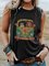 Round Neck Sleeveless Cartoon Car Print Casual Tops