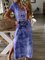 Casual Cotton Tie Dye V Neck Dresses