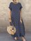 Printed Polka Dots Short Sleeve Crew Neck Maxi Dresses