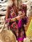 Yellow Patchwork Printed 3/4 Sleeve Dresses