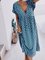 Cotton Geometric Casual V Neck Dresses