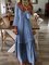 Vintage Printed V-neck Long Sleeve Maxi Dress