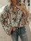 White Long Sleeve Floral Cotton-Blend Floral-Print Shirts