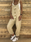 Square neck Spaghetti Solid Linen Pockets Jumpsuits Rompers