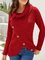 Asymmetric Button Turtleneck Knitted Sweater Tops