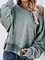 Solid Long Sleeve Cotton-Blend Tops