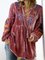 Pink V Neck Velvet Casual Shirts & Tops