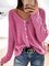 Plus Size Solid Sweater Buttoned V Neck Knitted Tops