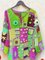 MMulticolor Knitted Tribal Crew Neck Long Sleeve Sweater