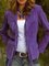 Purple Lapel Long Sleeve Outerwear
