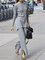 Slit Hem Knitted Long Sleeve Two Pieces Sets Suits
