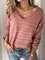 Striped Knitted Long Sleeve Sweaters