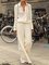 Shirt Collar Long Sleeve Buttoned Two Pieces Suits Plus Size Sets