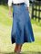 Plus Size Denim Solid Skirt