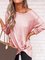 Plus Size Casual Long Sleeve Solid Tops