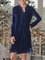 Fuchsia Long Sleeve Velvet V Neck Dresses