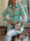 Green Vintage Stripes Shirts & Tops