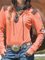 Orange Cotton Long Sleeve Shirts & Tops