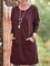 Casual Soft Pockets Cotton Dresses
