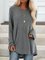 JFN Round Neck Solid Causal Tunic Tops