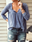 Knitted Solid Casual V Neck Sweater