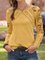 Cotton-Blend Crew Neck Casual Floral Shirts & Tops
