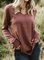 Long Sleeve V Neck Cotton-Blend Sweater