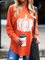 Orange Long Sleeve Casual Abstract Shirts & Tops