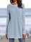 Casual Long Sleeve Solid Cotton Tops