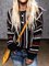 Crew Neck Long Sleeve Color-Block Sweater