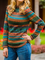 Green Round Neck Long Sleeve Sweater