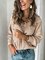 Beige Round Neck Long Sleeve Sweater