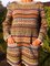 Plus Size Pockets Sweater Boho Crew Neck Knitted Tops