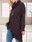 Plain Cowl Neck Casual Cotton-Blend Sweater