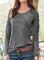 JFN Round Neck Solid Causal T-Shirt/Tee