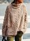 Casual Plain Knitted Turtleneck Sweater