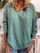 Plus Size Casual Neck Long Sleeve Knitted Sweater
