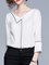 White Work Solid V Neck Shirts & Tops