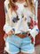 Women Casual Tops Tunic Flower Sweater