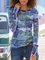 Round Neck Cotton Color-Block Casual Shirts & Tops