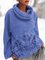 Floral Cowl Neck Sweater Plus Size Knit Tops