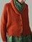 Red Vintage Cotton-Blend Buttoned Outerwear