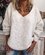 V-neck Long-sleeve Knitted Sweater